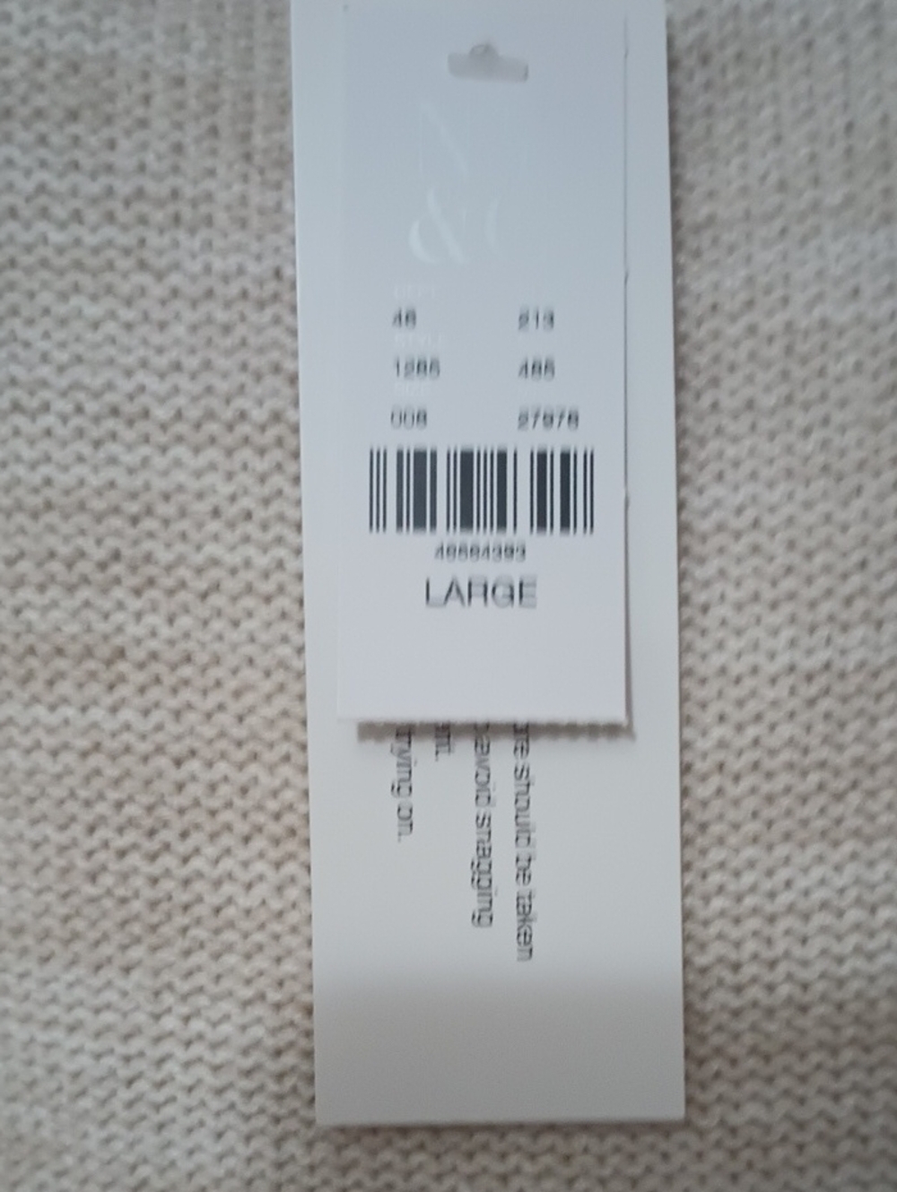 NY&C SOHO Beige Fringe Sleeve Crewneck Sweater - Picture 3 of 6
